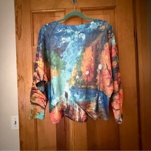 Art Print Lightweight Knit Sweater — Made in Italy — One Size